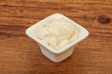 Caesar cream sauce with parmesan and herbs