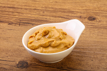 Peanut butter in the bowl