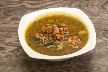 Lentil soup with chicken and vegetables