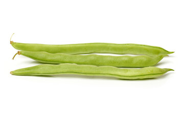 Green kidney bean on white background