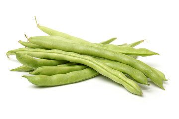 Green kidney bean on white background
