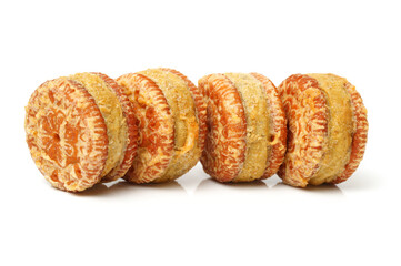 Sandwich biscuits on a white background 