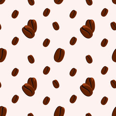 Seamless pattern with coffee beans.