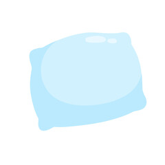 Blue pillow. Cartoon flat illustration. Soft cushion.