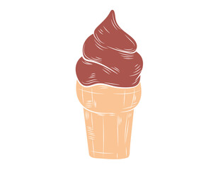 Cartoon realistic ice cream in a cup isolated on a white background. Vector illustration.