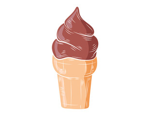 Cartoon realistic ice cream in a cup isolated on a white background. Vector illustration.