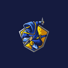 Assassin Ninja Esport Logo Gaming, Download the file and change your team's name in the logo