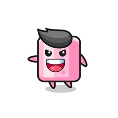 marshmallow cartoon with very excited pose