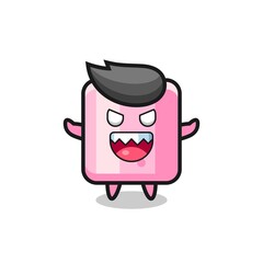 illustration of evil marshmallow mascot character