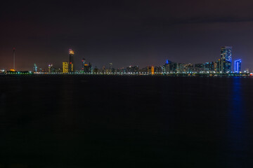 Fototapeta na wymiar Panorama of Abu Dhabi city at night, UAE