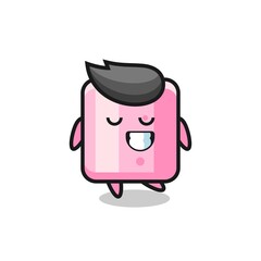 marshmallow cartoon illustration with a shy expression