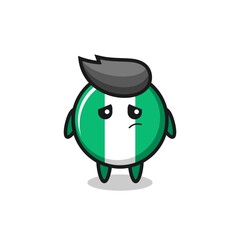 the lazy gesture of nigeria flag badge cartoon character
