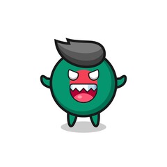 Fototapeta premium illustration of evil bangladesh flag badge mascot character