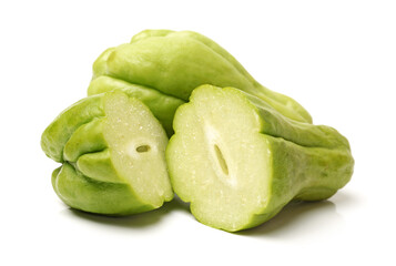 Chayote on a white background