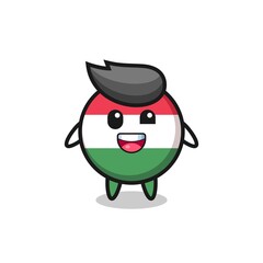Obraz premium illustration of an hungary flag badge character with awkward poses