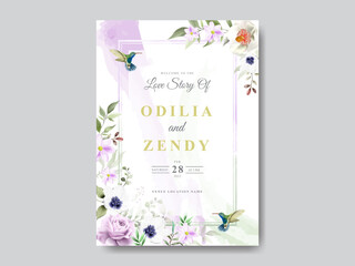 Wedding Card Set Greenery Floral Design