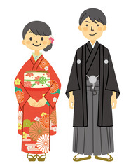 男女　着物　成人式