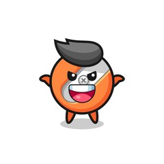 the illustration of cute pencil sharpener doing scare gesture