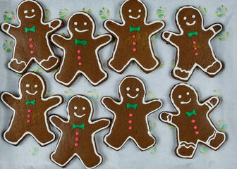 Fototapeta na wymiar Delicious homemade festive pastries / Gingerbread Cookies / Popular treats for children and adults
