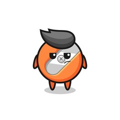 cute pencil sharpener character with suspicious expression