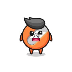 the shocked face of the cute pencil sharpener mascot