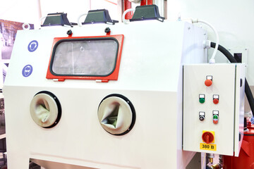 Ejector sandblasting chamber machine