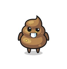 cute poop mascot with an optimistic face