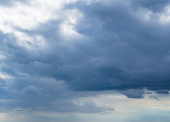 Clouds form in the blue sky before turning into Dark Rainy clouds