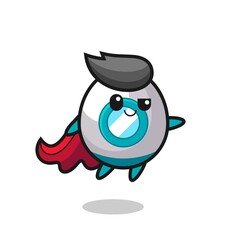 cute rocket superhero character is flying
