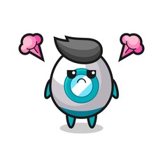 annoyed expression of the cute rocket cartoon character