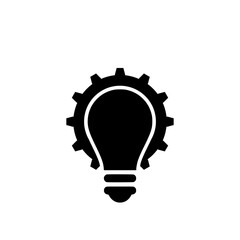 Light bulb gear idea icon isolated on white background