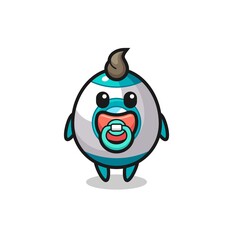 baby rocket cartoon character with pacifier