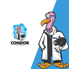 Condor mascot cartoon logo template