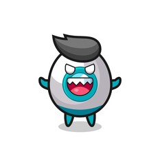 illustration of evil rocket mascot character