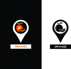 Orange Location Logo Vector Design 