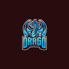 dragon Mascot cartoon Logo template