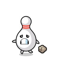 illustration of the bowling pin running in fear