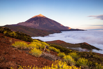 Wchód słońca, Teneryfa, Pico del Teide - obrazy, fototapety, plakaty