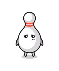 the lazy gesture of bowling pin cartoon character