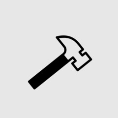 Vector illustration of hammer icon isolated on white