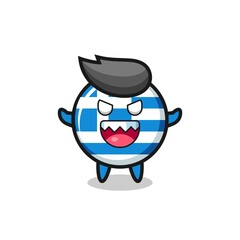 illustration of evil greece flag mascot character