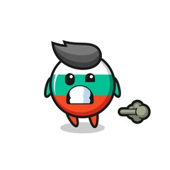 Obraz premium the illustration of the bulgaria flag badge cartoon doing fart