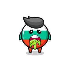 Fototapeta premium the cute bulgaria flag badge character with puke