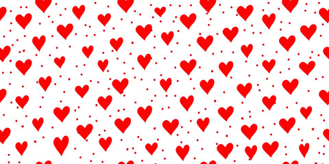 red hearts background, seamless parttern vector white background