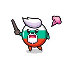 Obraz premium cute bulgaria flag badge grandpa is getting angry