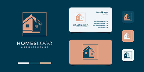 House building construction renovation real estate logo design templates