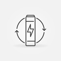 AAA Battery vector thin line concept icon or sign