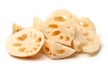 Lotus root on the white background