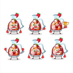 A sporty sangria boxing athlete cartoon mascot design