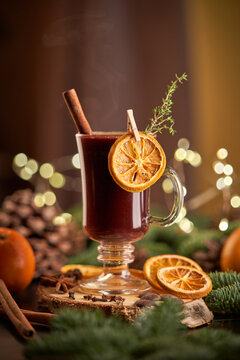 Christmas punch served on glass mug